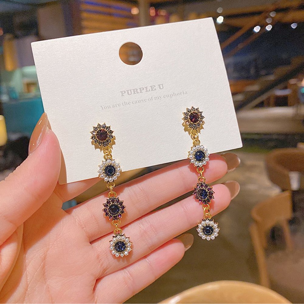 💙Rhinestones Statement Earrings - Picture 7 of 12